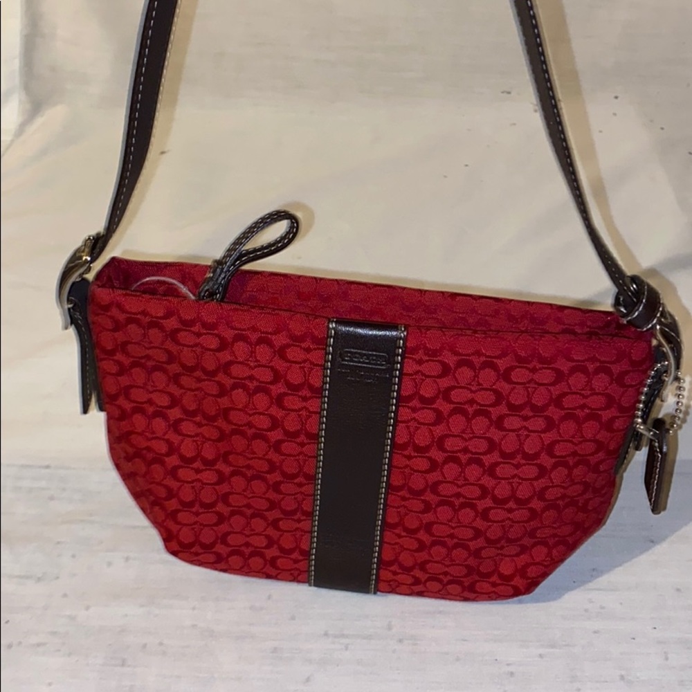 Coach Red small strap big wristlet Red